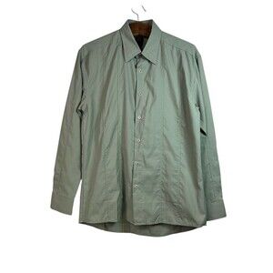 BMW Motorrad Mens Button Up Long Sleeve Shirt Green Size Large
